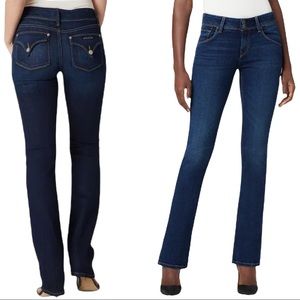 Hudson Mid rise baby Beth boot jeans indigo wash stretch Flap pocket Sz.27